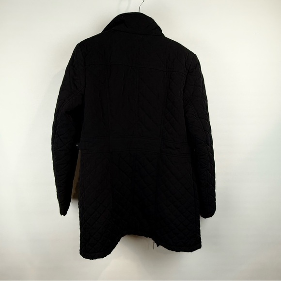 Gallery Black Quilted Mid-Length Coat – Gold Hardware – Women’s Size Medium - Picture 6 of 7